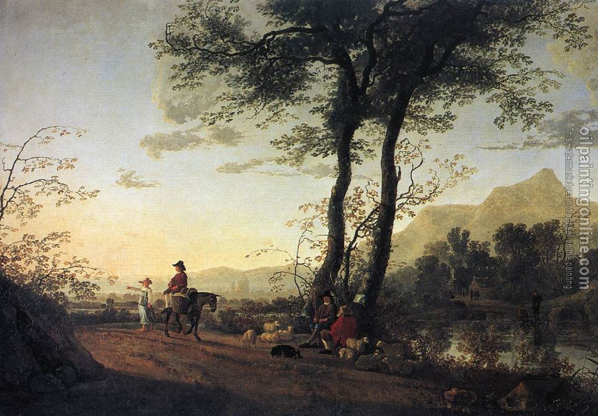 Aelbert Cuyp - A Road Near A River